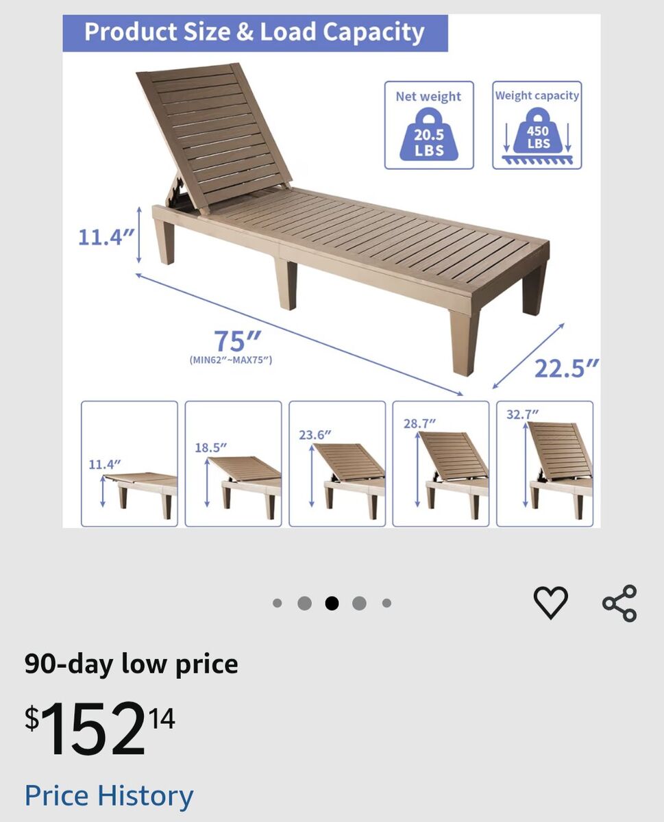 Outdoor Chaise Pool Lounge Chair