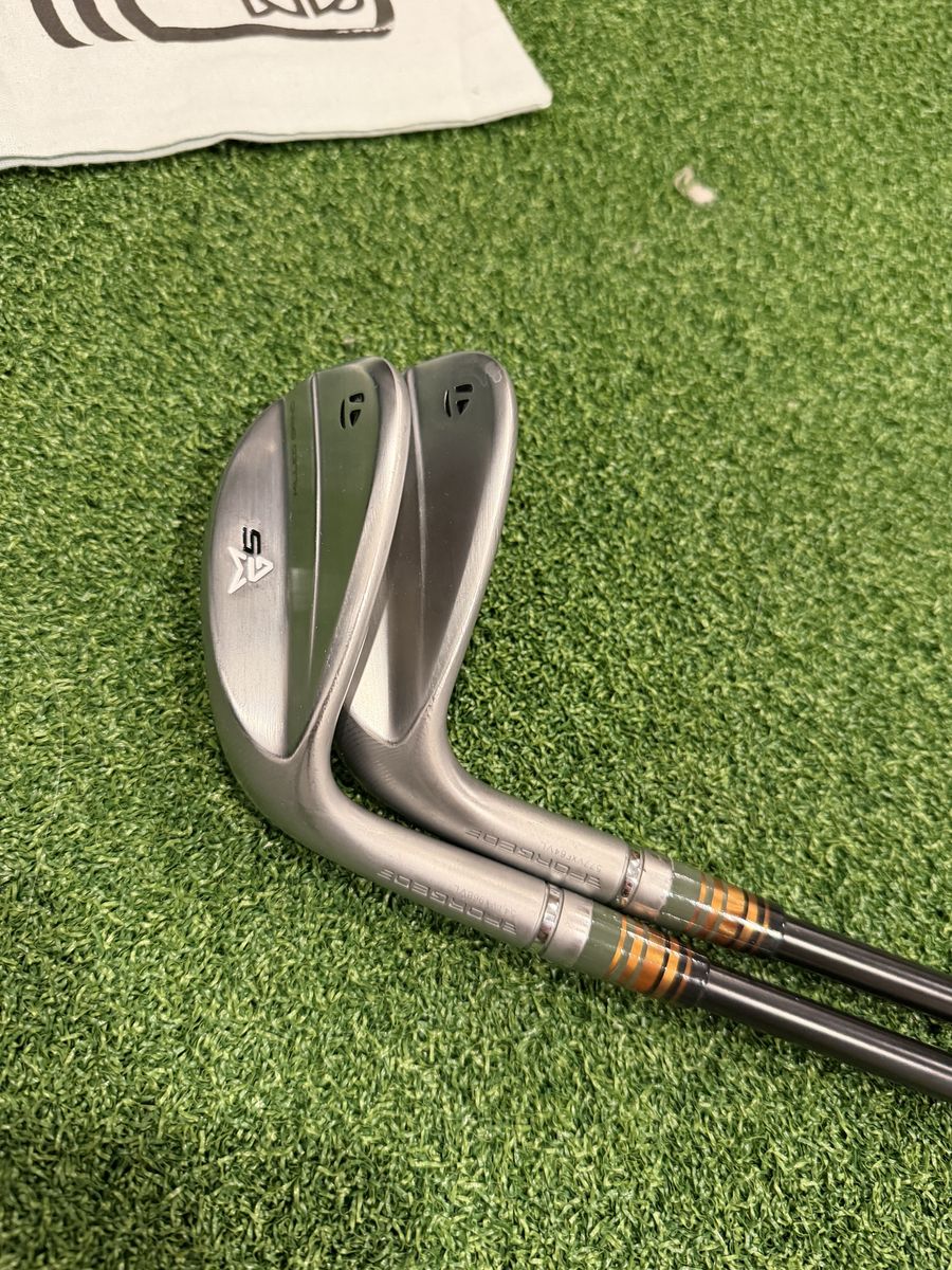 LH Taylormade MG5 52/58* Wedge Set AMT White S300 Onyx Stiff Excellent