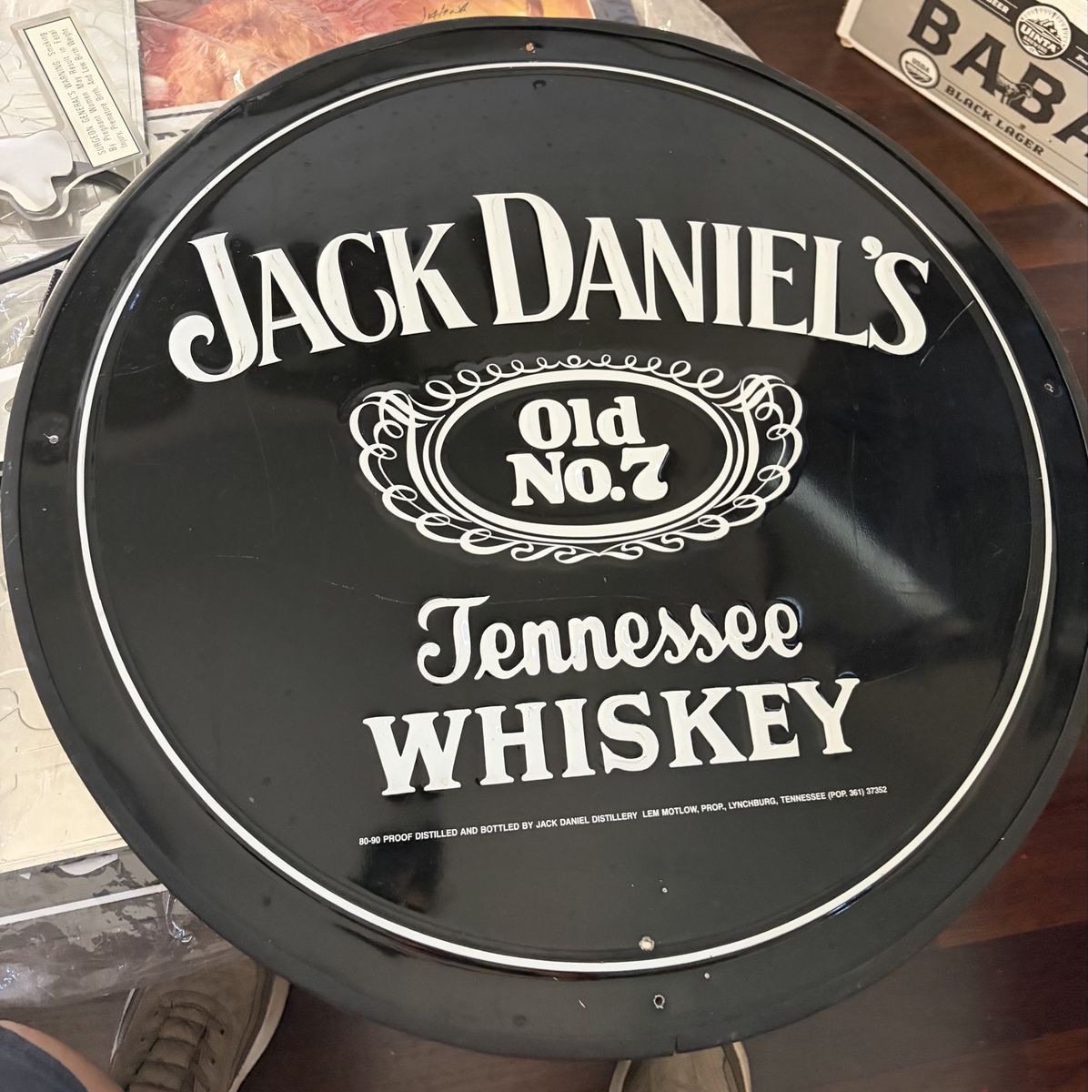 Jack Daniel’s tin old no 7 Tennessee whiskey sign