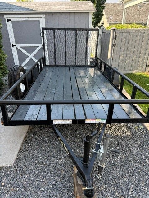 Big Tex 35SA Single Axle Utility Trailer with Rear Ramp Gate and Spare Tire