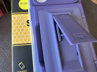 Adventurer Heavy Duty Phone Case for iPhone 17 Pro - Purple Kickstand Cover and credit card holder.