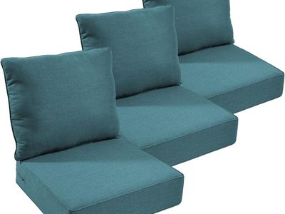 NEW Outdoor 6" Thick Cushion Set - Two Back Cushions And Two Seat Cushions