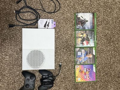 Microsoft Xbox One S Console Bundle with 2 Controllers, Cables, and 4 Games