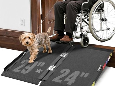 BRAND NEW 2FT Portable Wheelchair Ramp with Quick-Lock, Black Seamless Non-Slip Aluminum Folding Handicap Ramp, Threshold Ramp
