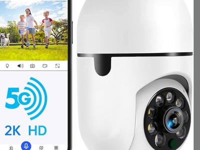 Light Bulb Security Camera, Alarm,Two-Way Talk,Color Night Vision,Human Detection
