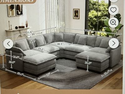 Brand new never used gray sectional