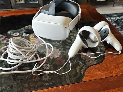 Meta Quest 2 with comfort strap and Link Cable