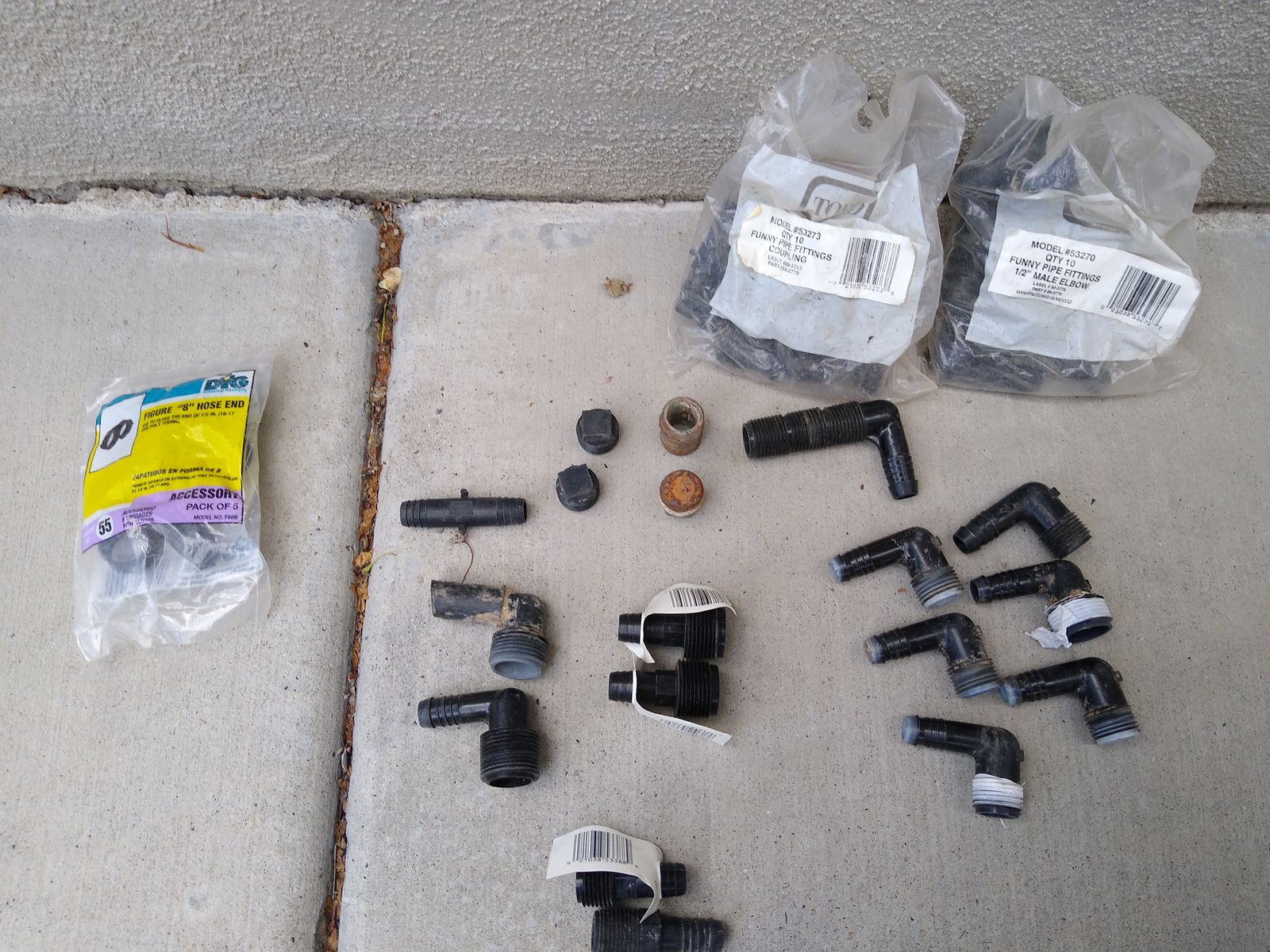 Sprinkler heads, Funny pipe fittings
