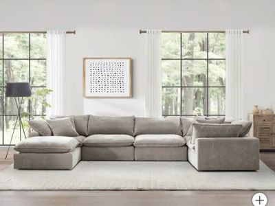 Sereen 6-piece Fabric Modular Sectional with Ottoman. Taupe 1695582-KFC.006 1695582 #100601