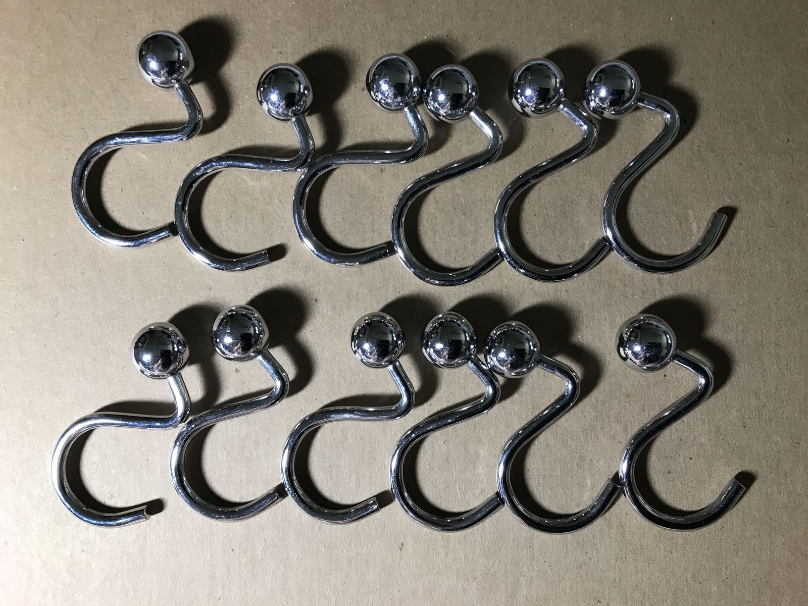 12-Stainless Steel Shower Curtain Hooks Rust Resistant Heavy Duty