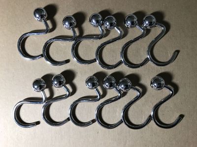 12-Stainless Steel Shower Curtain Hooks Rust Resistant Heavy Duty