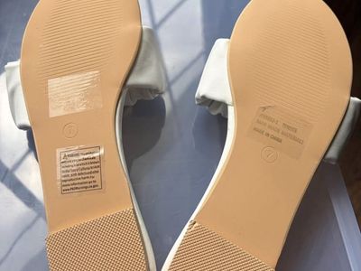 White ruched sandals
