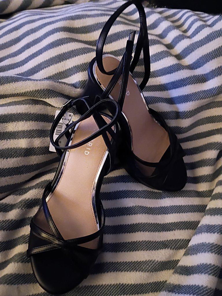 Torrid Black Strappy Block Heel NEVER WORN