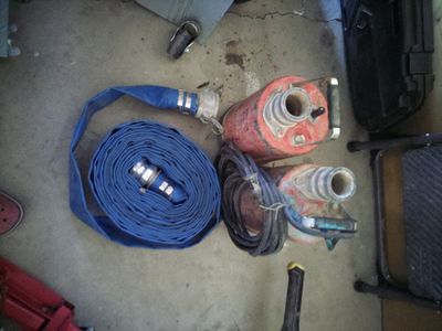 2 Inch x 50ft Lay-Flat Water Hose with Pump