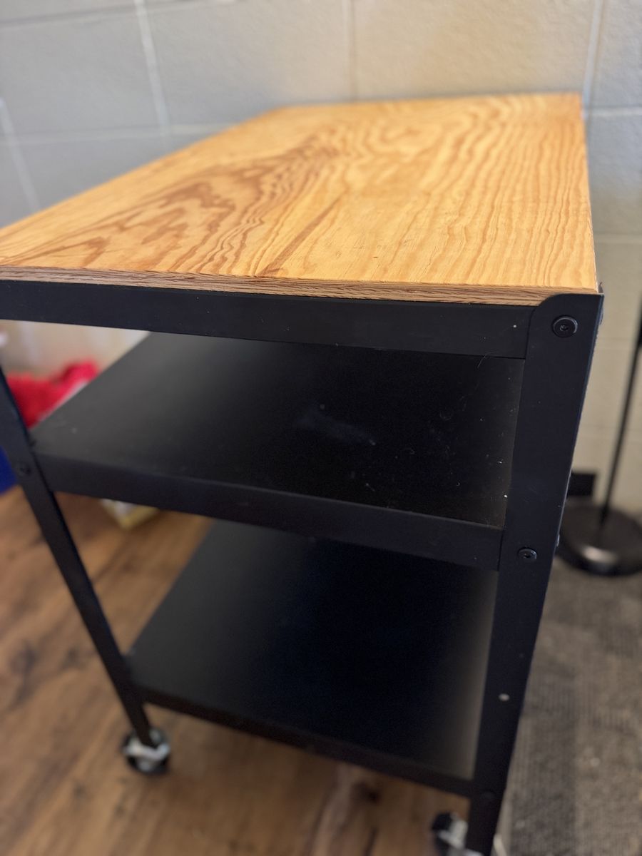 IKEA BROR Utility Cart / Rolling Storage Cart – Black/Pine Plywood