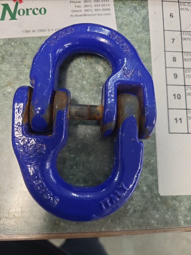 Peerless 1/2" (13mm) V10 Coupling Link WLK13, Grade 100, Blue - 15,000 lbs WLL, Made in Italy