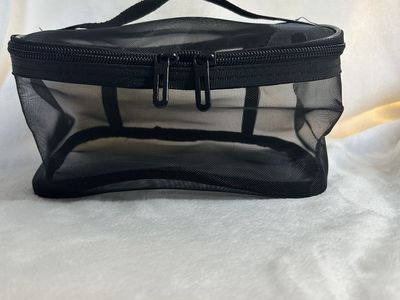Travel Makeup Pouch Mesh Storage Bag Cosmetic Organizer Toiletry Bag with Handle