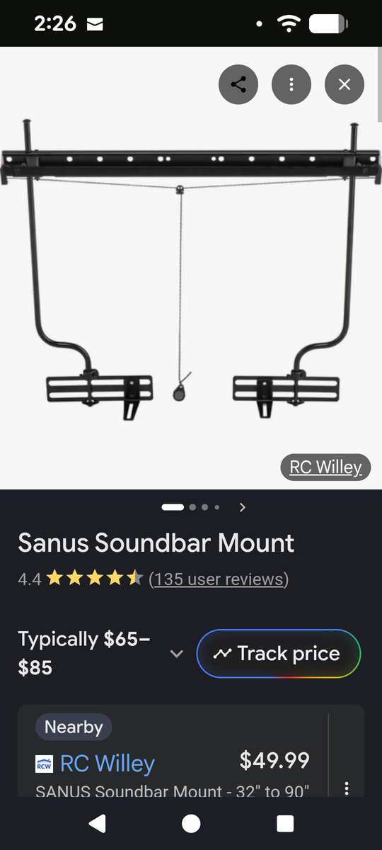 Sanus universal soundbar mount