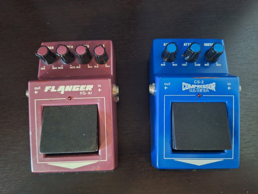 Guitar pedal Flanger and Compressor Sustainer