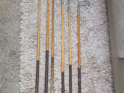 Antique Hickory Shaft Golf Clubs Set of 6 Antique Irons