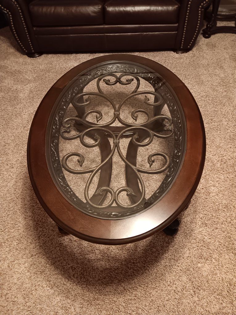 Coffee table and a matching end table.
