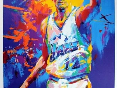 *Rare* John Stockton Utah Jazz Auto Framed & Double Matted Limited Edition Hand Signed Lithograph Print 359/500 Autograph