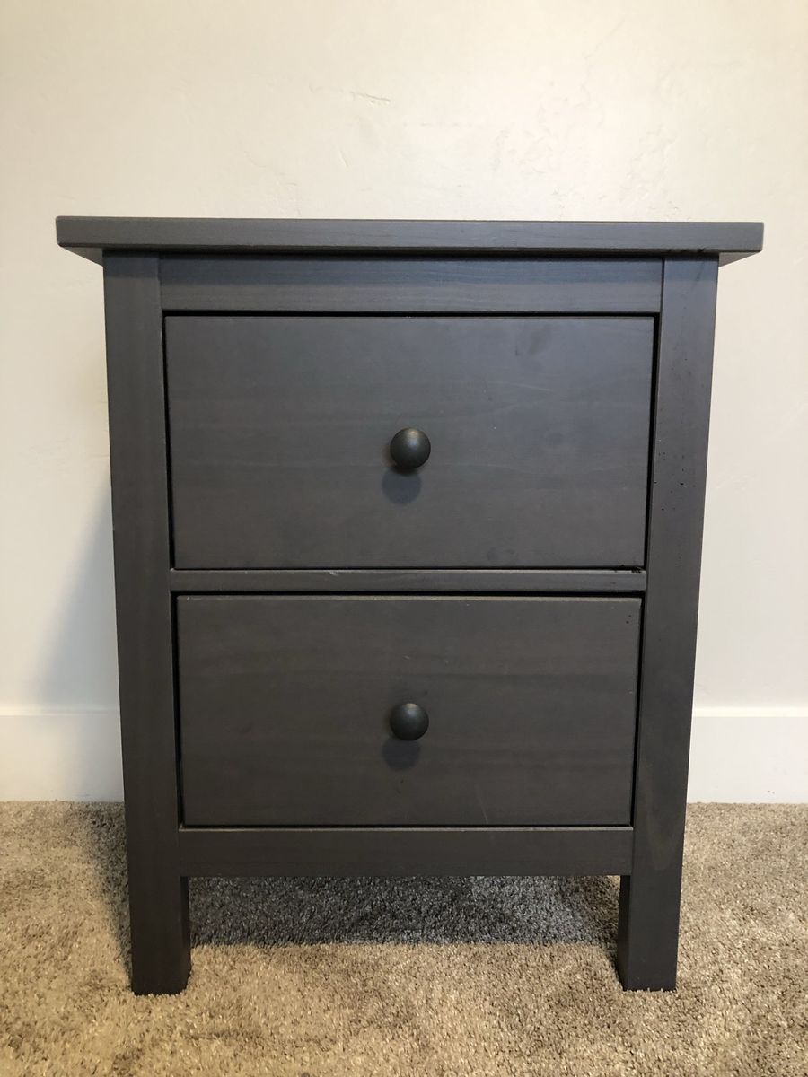 Dark Gray 2-Drawer Nightstand End Table