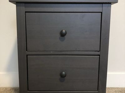 Dark Gray 2-Drawer Nightstand End Table