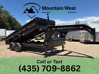 2026 Iron Bull Trailers 7X16-14.9K Gooseneck Dump Trailer with 2ft Sides and Telescopic Hoist