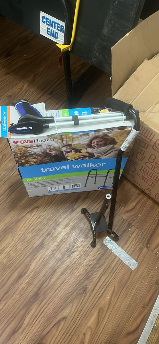 Walker, quad cane and reacher