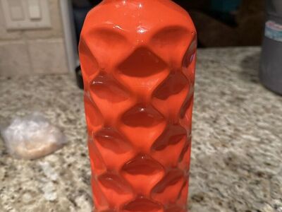 (2) Orange Vase 13“ X 5“