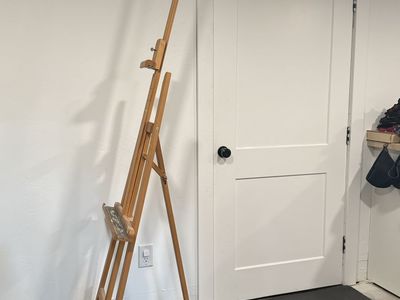MABEF M-07 Basic Lyre Studio Easel - Made in Italy, Wooden Artist Easel with Paint Marks