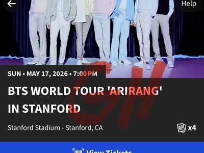 BTS WORLD TOUR “ARIRANG” – 4 TICKETS TOGETHER