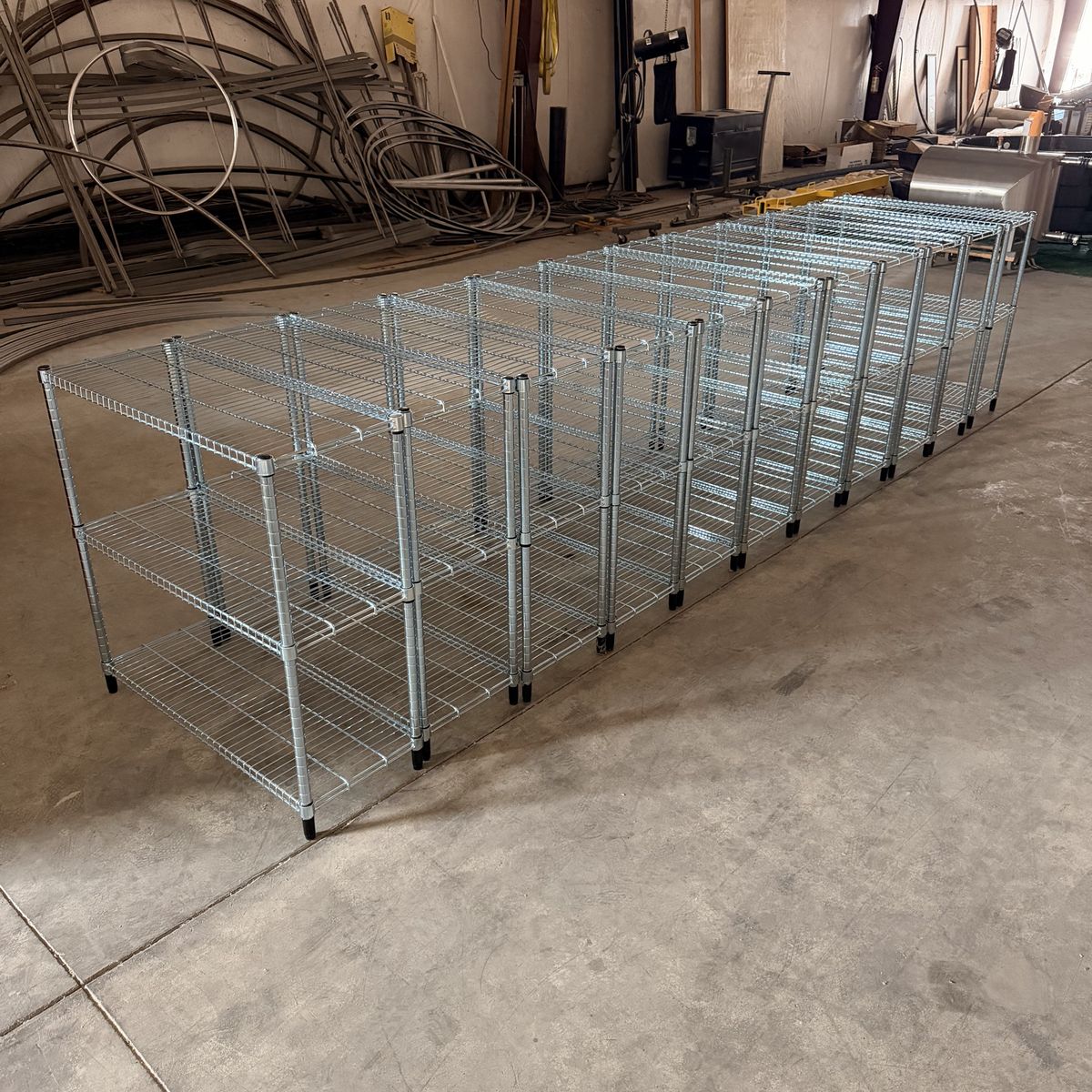 Medium-duty chrome wire shelves - $30 each