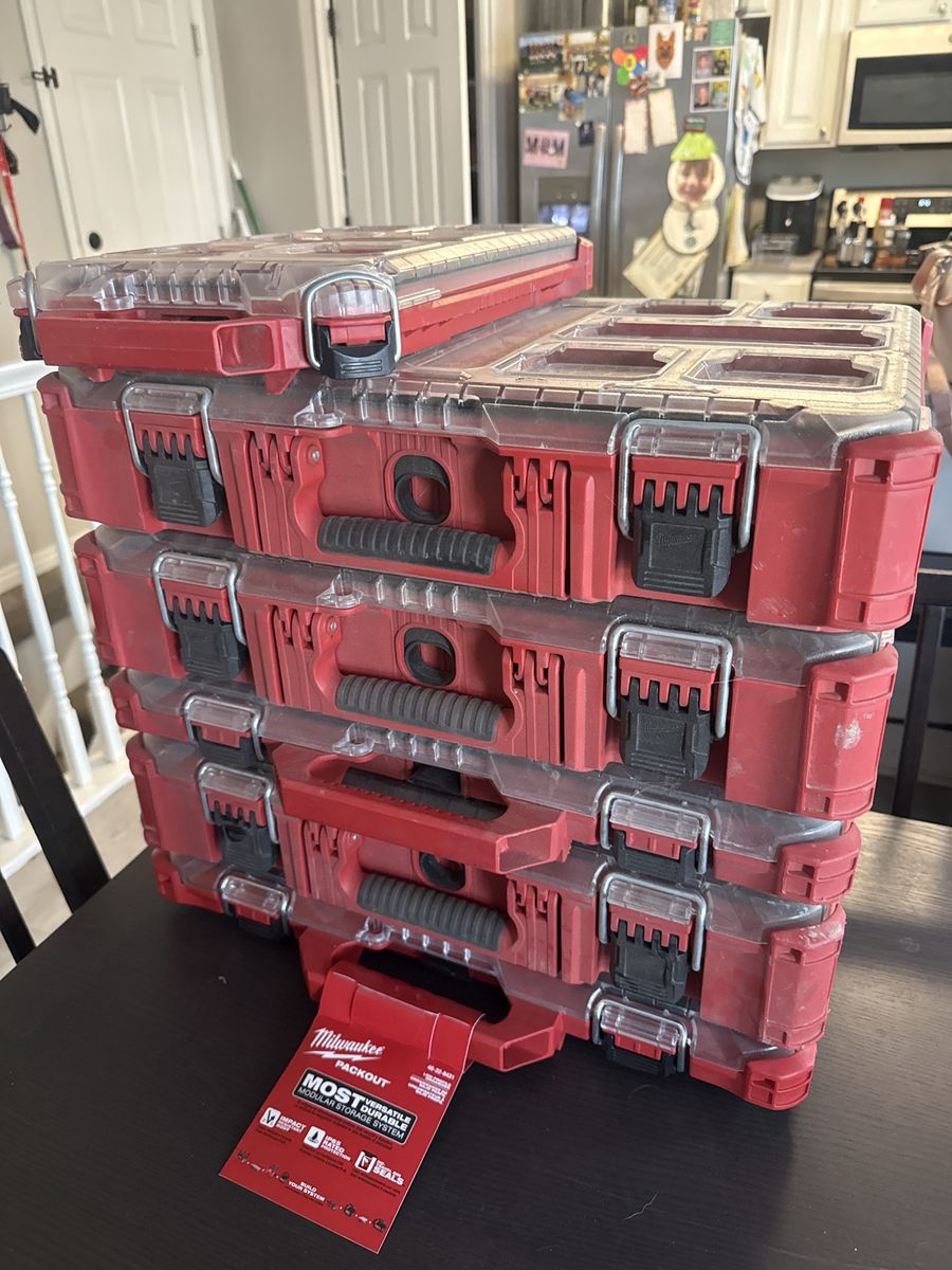 Milwaukee PACKOUT 48-22-8031 Red Modular Storage System - 5 Piece Set or individual