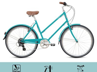 Franklin 8 Large Sea Glass City Bike - Durable Steel Frame & Puncture-Resistant Tires