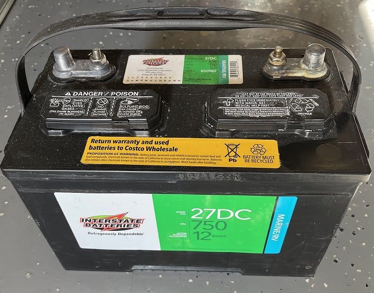 Marine RV Battery, 27DC, 12 V Used.