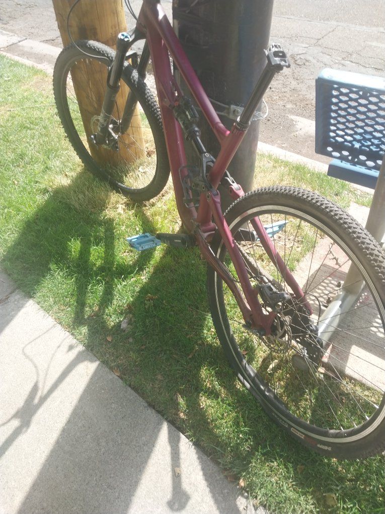Specialized Stumpjumper Full Suspension Mountain Bike - Purple/Maroon Part Spiker, builder.