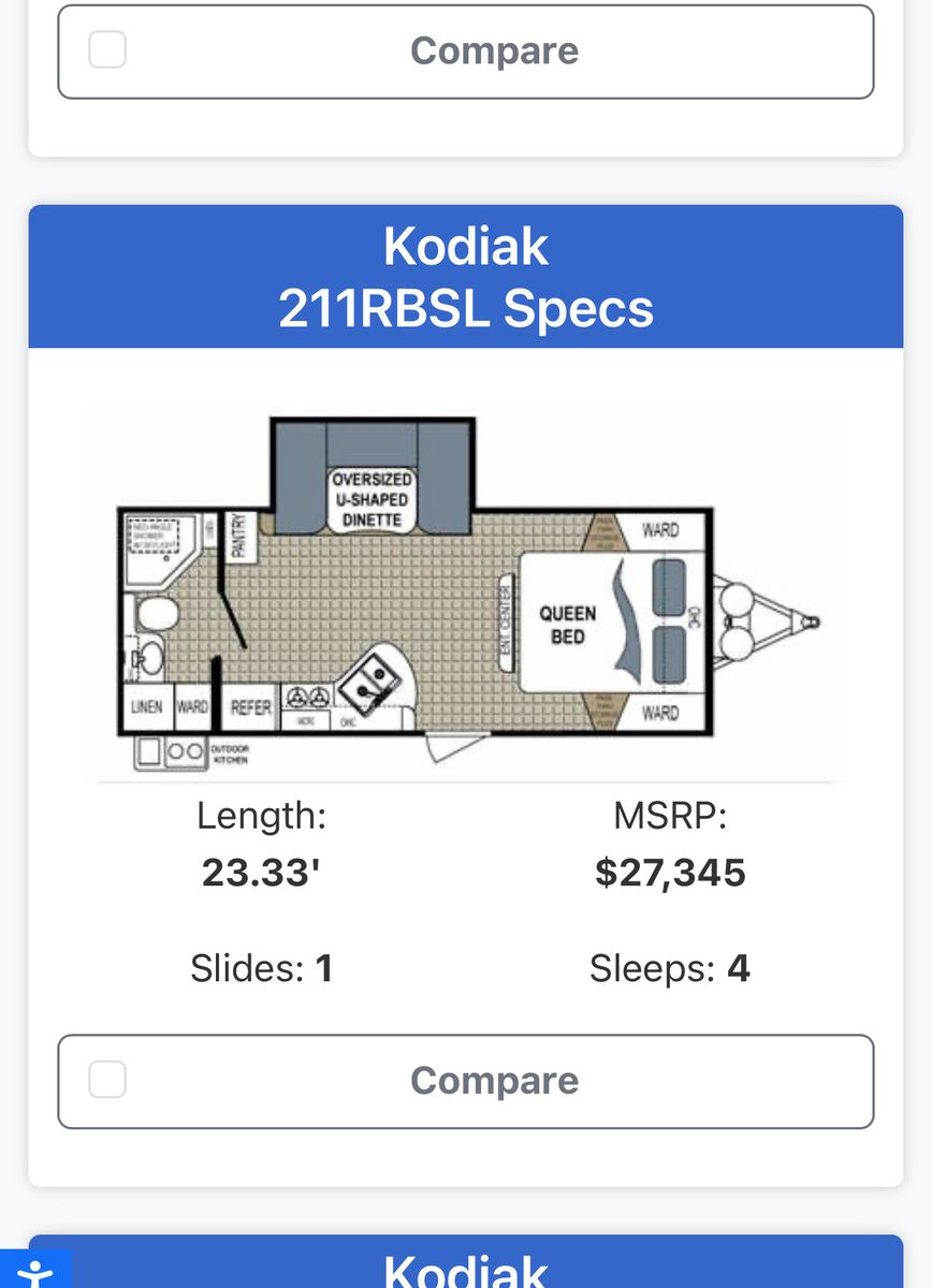 2012 Kodiak camping Trailer 22feet.