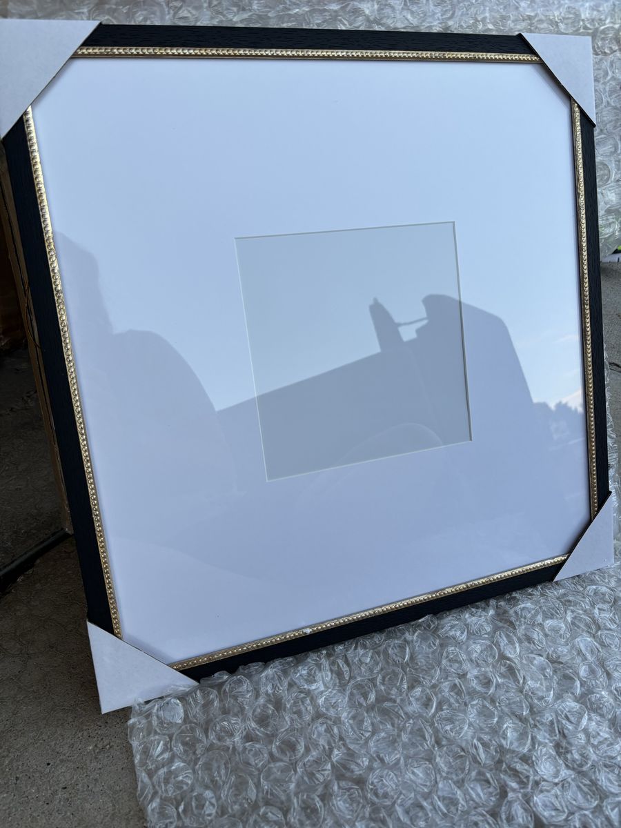 Kate & Laurel All Things Decor Wood Picture Frame with Mat - Black & Gold, Square