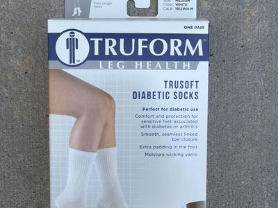 Truform Trusoft Diabetic Crew Socks White Medium 8-15 mmHg