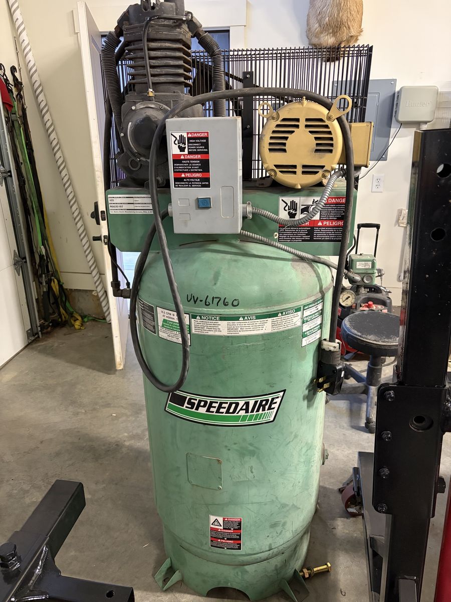 1WD55 230v / 3ph 80Gal 175psi Speedaire Heavy Duty Vertical Air Compressor - Used Workshop Equipment