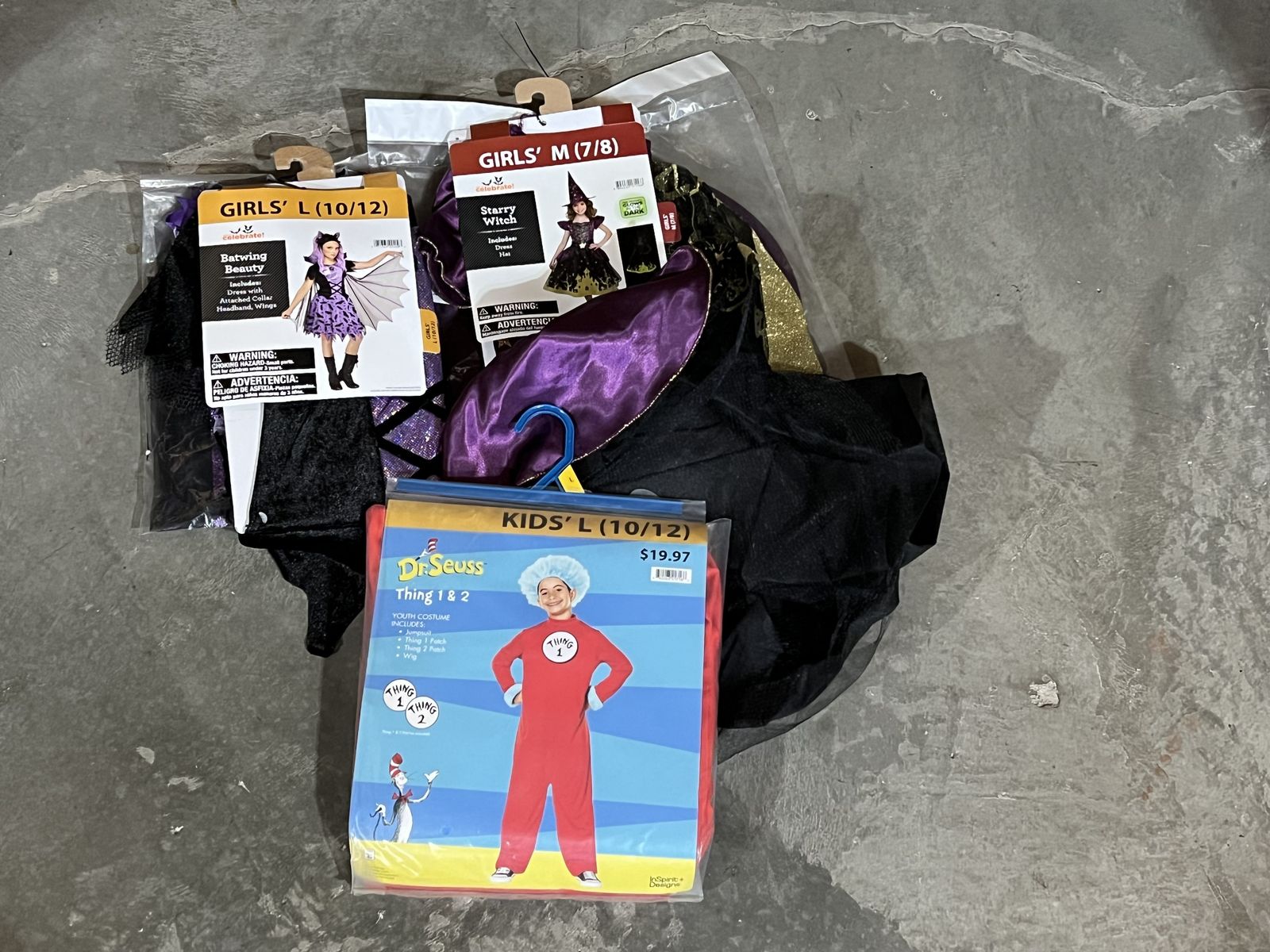 NEW: Batwing Beauty, Dr. Suess Thing 1/2, Witch Halloween Costumes