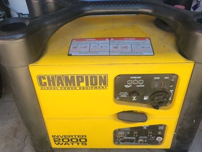 Champion Global Power Equipment 2000 Watt Inverter Generator Portable Yellow Outdoor Power