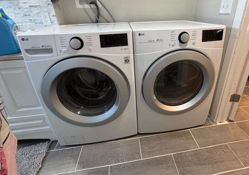 LG Front Load Washer and Electric Dryer Set (WM3500CW & DLE3500W) - White