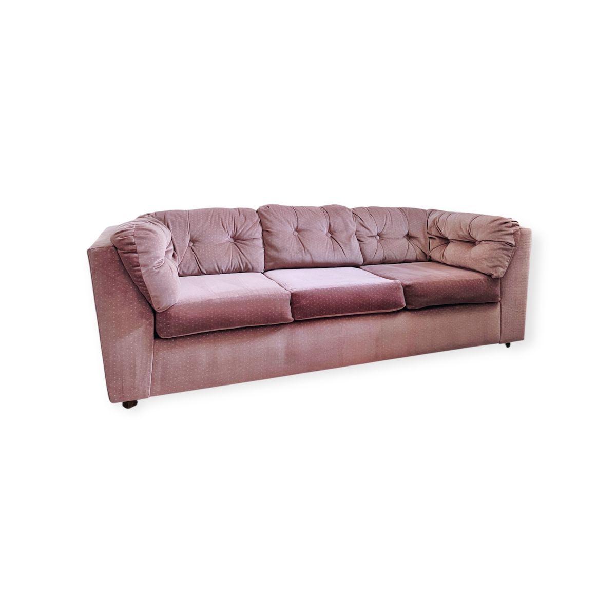 Cute Vintage Mauve Pink Gondola Sofa Couch Dotted