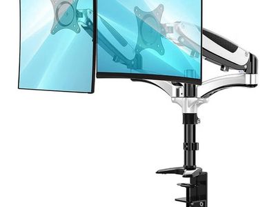 HUANUO Dual Monitor Stand - Height Adjustable Gas Spring Arm Desk Mount