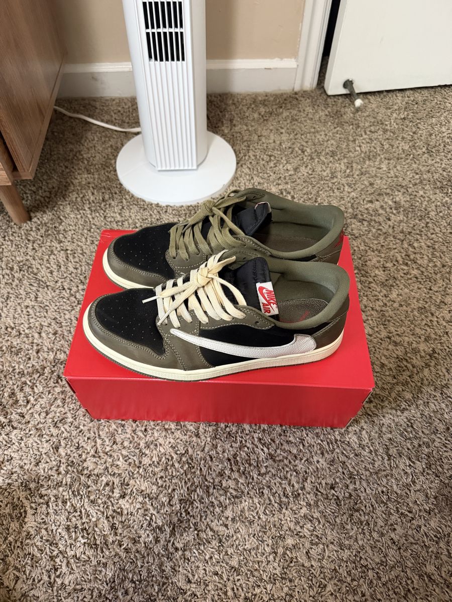 Travis Scott x Air Jordan 1 Low OG Black Olive Sneakers