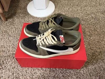 Travis Scott x Air Jordan 1 Low OG Black Olive Sneakers