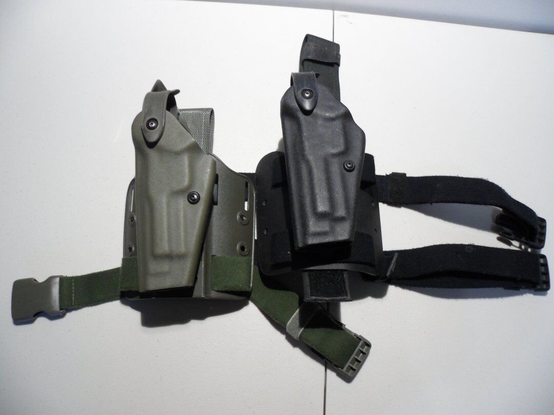 2 Safariland large frame dropleg holsters military